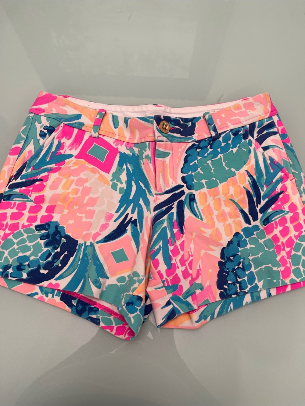 Lilly Pulitzer Pink Multi Tropical Pineapple Print Shorts